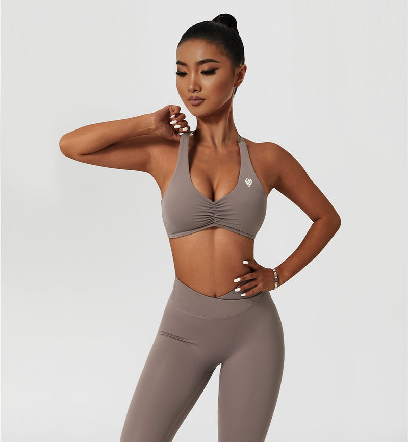 ZJHYXYH Gathering Shaped Halter Top Yoga Wear Breathable Women's Sports Bra  Fitness Beauty Back (Color : D, Size : X-Large) : : Clothing,  Shoes & Accessories